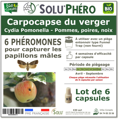 Soluphero - Phéromone carpocapse du verger par 6