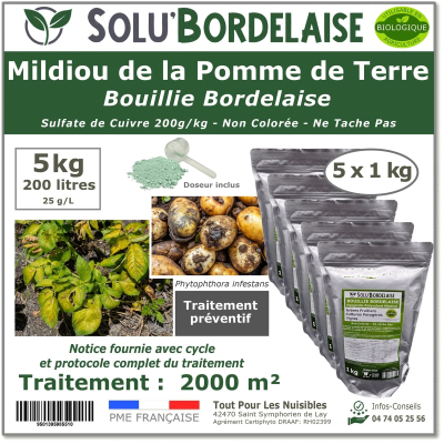 Bouillie Bordelaise Non Colorée – Cultures Potagères, Pomme de Terre 5kg