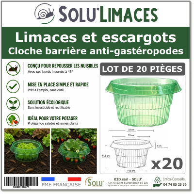 Cloche Anti-Limaces et Escargots SOLU'LIMACES - Lot de 20