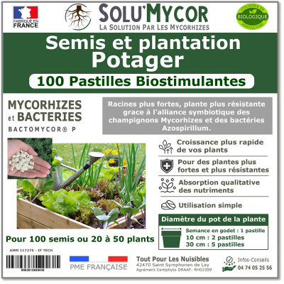 Comprimés biostimulants, SOLU'MYCOR Potager - 100 pastilles