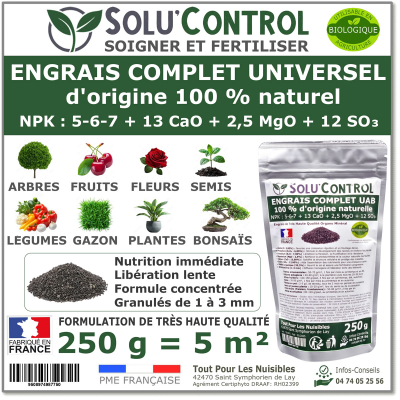 Engrais Complet Universel SOLU'CONTROL - 250g